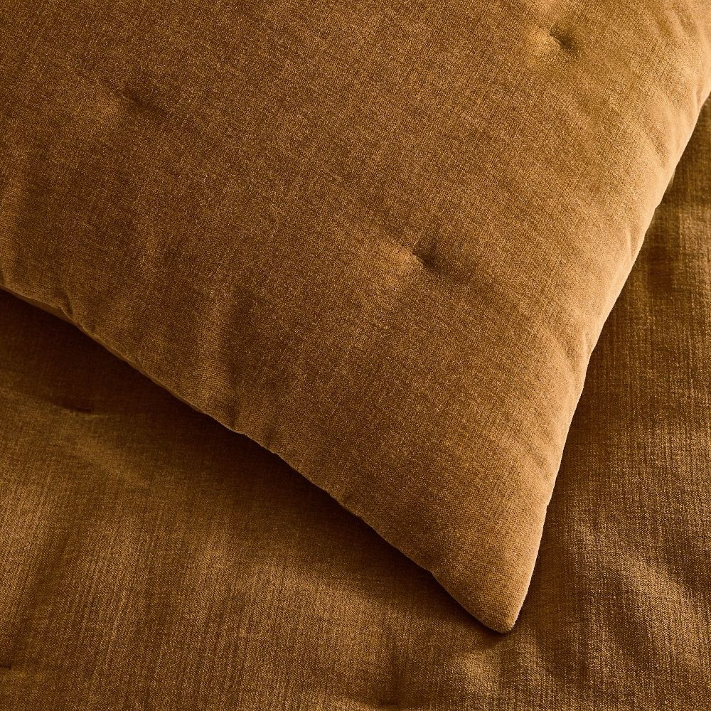 NWT King West Elm Classic Cotton Velvet Tack Stitch Sham